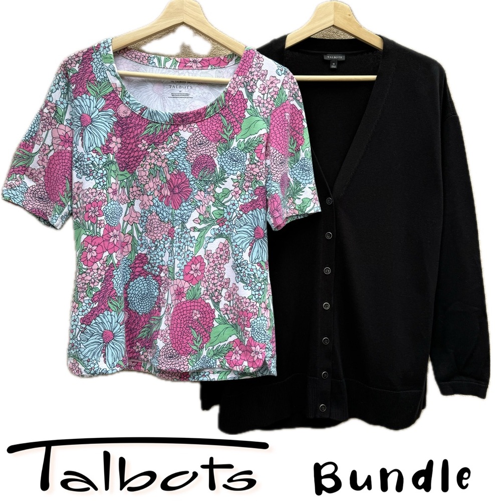 Talbots Cardigan and Tee Top Bundle Sz M
